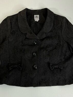SD Collection Black Textured Paisley Jacket